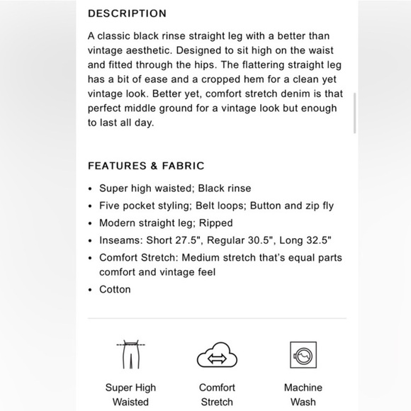 Express Super High Waisted Black Rinse Ripped Modern Straight Jeans - Picture 3 of 3